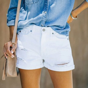 THEA - Shorts aus Ripp-Denim