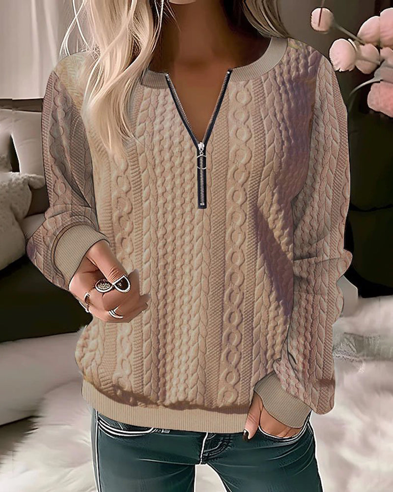 Annette - Ensfarvet-Pullover mit Lynlås - Image 8