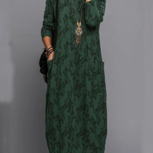 Adel - Langærmet Lommekjole mit Druck