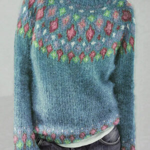 Carla – Geometrischer Pullover mit Kontrastdruck