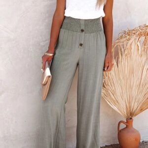 JULIE - Højtaljede bukser i hørblanding