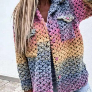 Zoey - Farverig uldfrakke