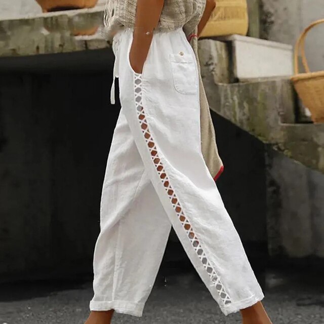 GRETA - Stickerei Blume Hose - Image 4