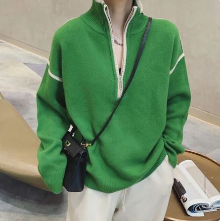 Amelia - Stående trøje med lynlås