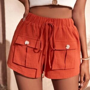 ALISHA – Lässige Cargo-Shorts mit Elastik und Talar