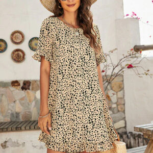 LAUREN – Printet afslappet minikjole