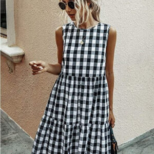 LHURA - Midikjole mit Flæser