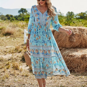 ALMA – Boheme-Kjole mit blühenden Blumen