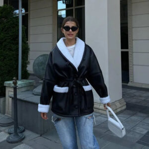 Isadora - Läderjakke mit Winterspielen