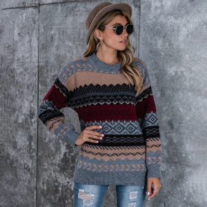 Cardea – Stribet Vintage-Strikket-Pullover