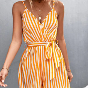 VIA – Gestreifter Jumpsuit mit V-Ausschnitt