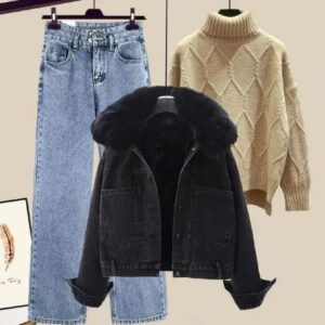 Darlyn – Tredelt ist das Beste aus Jeans, Denimjacke und Schlaghose mit Halsausschnitt