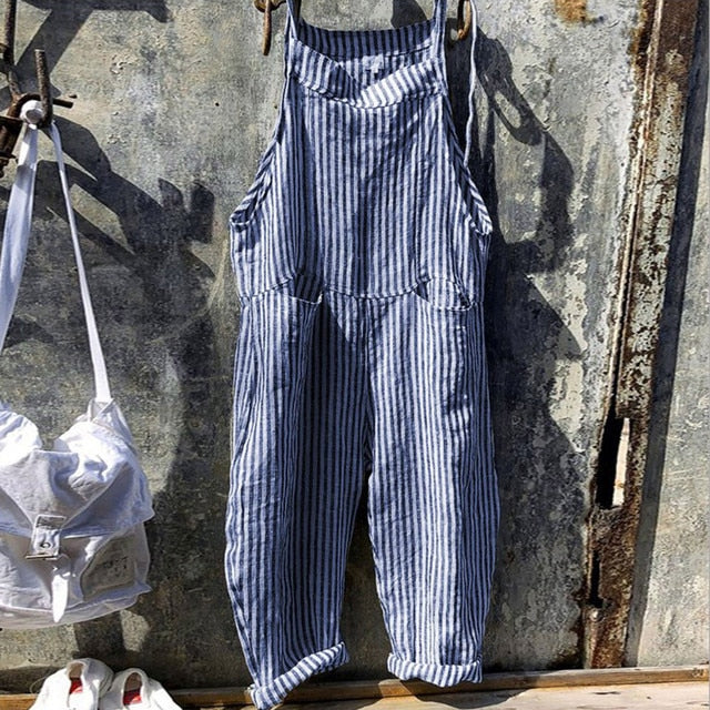 HARPER – Stribet Baggy-Jumpsuit im Vintage-Look