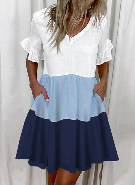 FREJA - Stribet midikjole