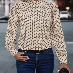 Louisa - Mønstret Vintage-Bluse